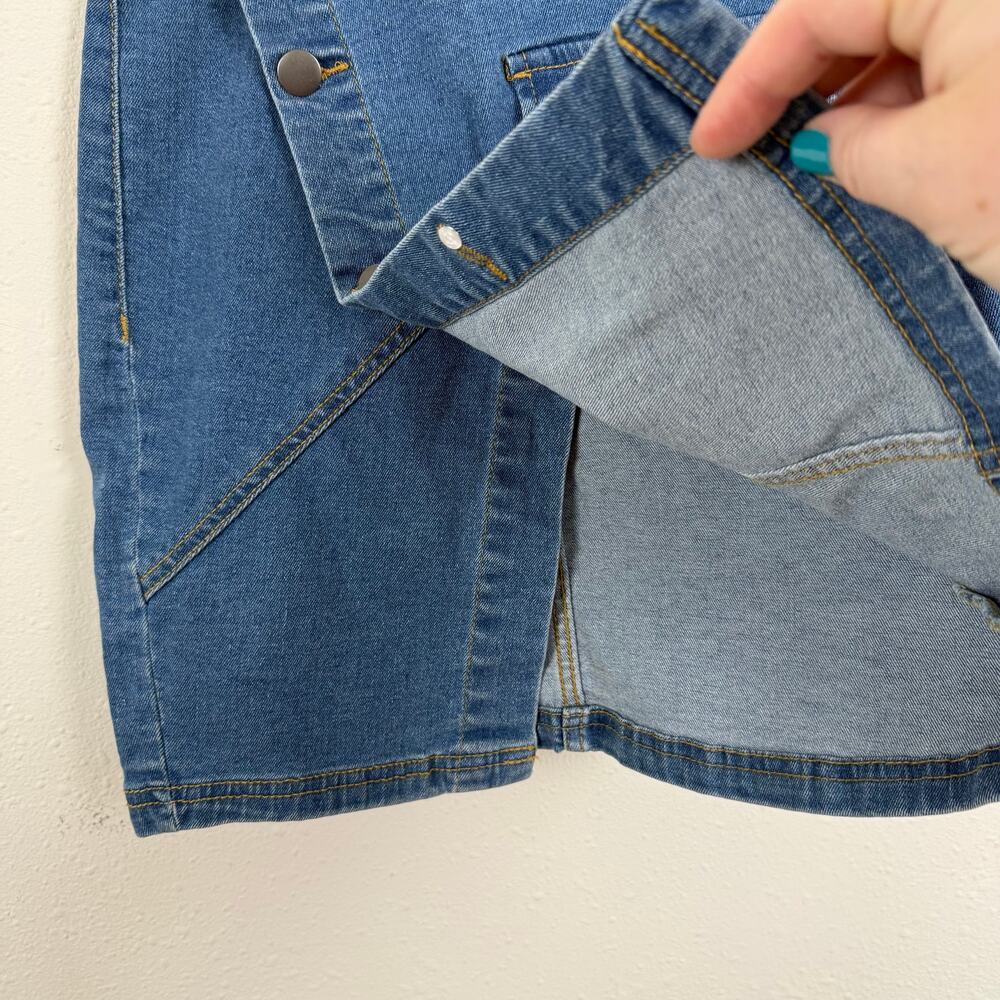 Pretty Little Things Women Denim Mini Skirt Size 2 Western Southwestern Rodeo - Picture 2 of 6
